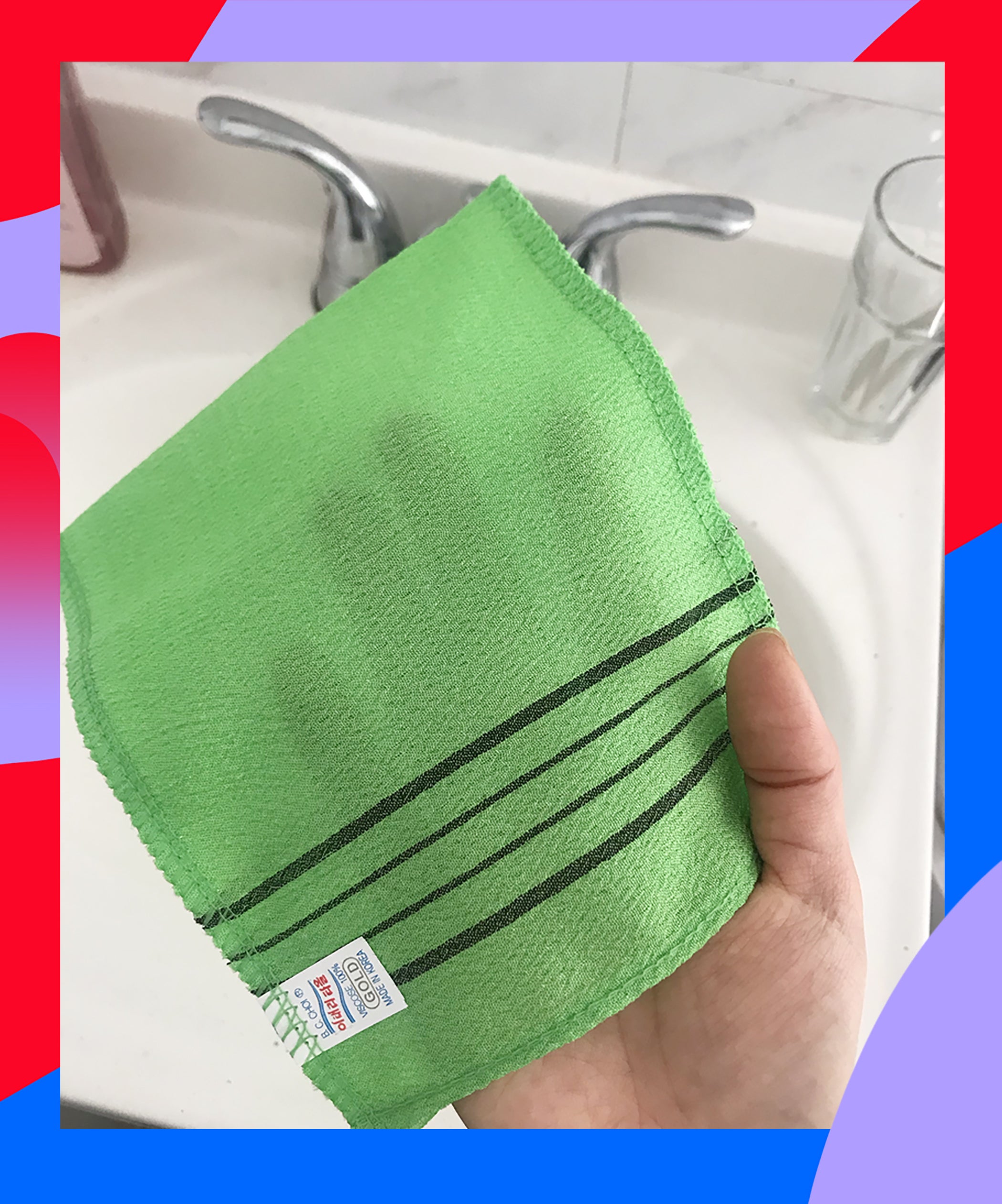 Double-sided Korean Exfoliating Bath Washcloth Wash Cloths Shower Skin Towel 